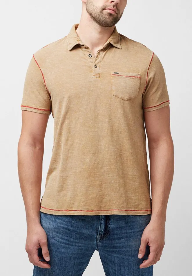 Men Kacinos Optic Wash Navy Polo Whale Buffalo David Bitton Tops and Tees