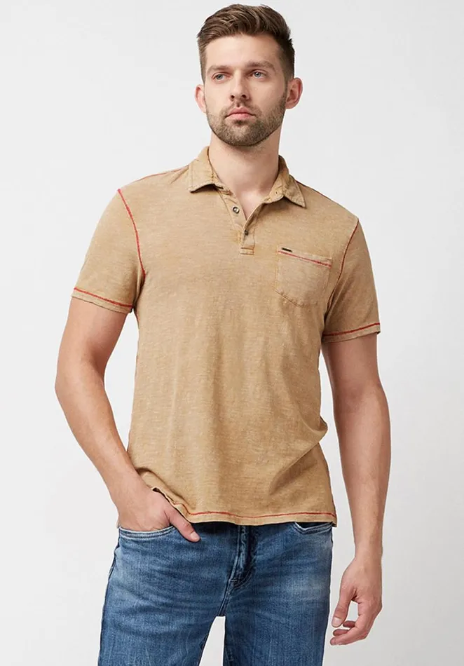 Men Kacinos Optic Wash Navy Polo Whale Buffalo David Bitton Tops and Tees