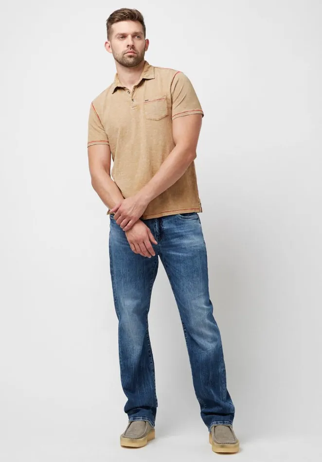 Men Kacinos Optic Wash Navy Polo Whale Buffalo David Bitton Tops and Tees