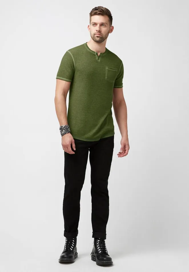 Men Kadya Waffle Knit Navy TShirt Midnight Blue Buffalo David Bitton Tops and Tees