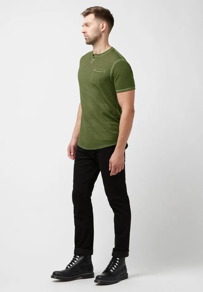 Men Kadya Waffle Knit Navy TShirt Midnight Blue Buffalo David Bitton Tops and Tees