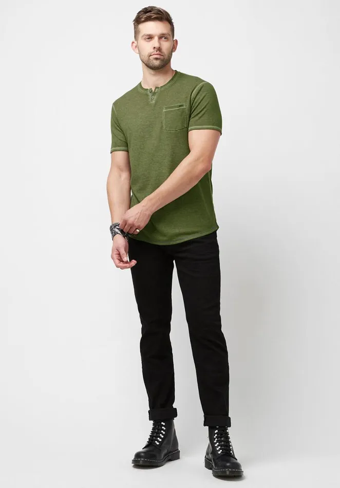 Men Kadya Waffle Knit Navy TShirt Midnight Blue Buffalo David Bitton Tops and Tees