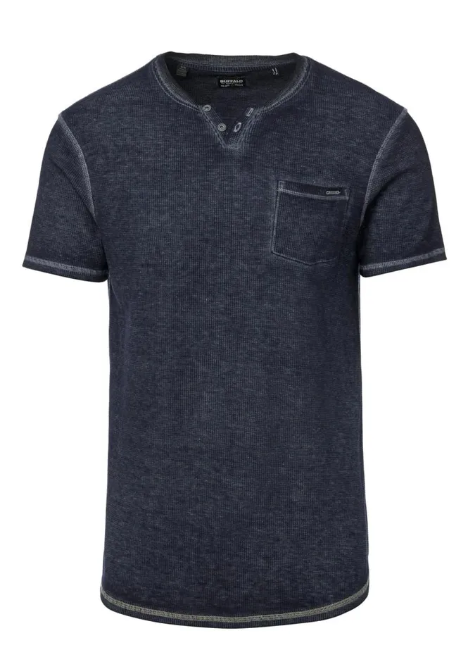 Men Kadya Waffle Knit Navy TShirt Midnight Blue Buffalo David Bitton Tops and Tees