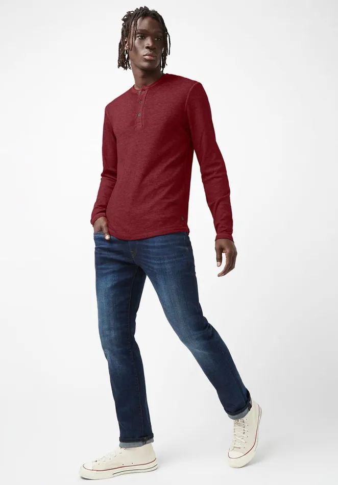 Men Kipat Red LongSleeve Mens Top Zinfandel Buffalo David Bitton Tops and Tees
