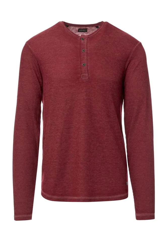 Men Kipat Red LongSleeve Mens Top Zinfandel Buffalo David Bitton Tops and Tees