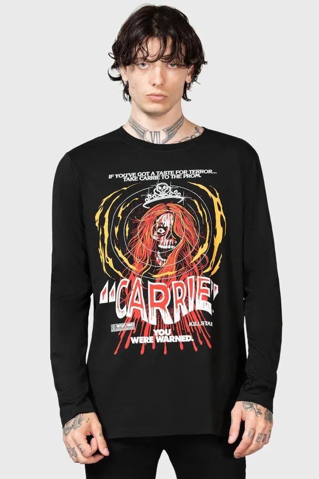 Men Long Sleeves Killstar Warned Long Sleeve Top