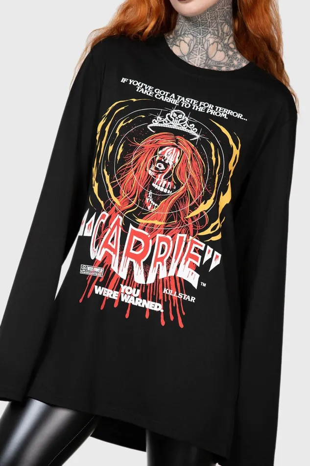 Men Long Sleeves Killstar Warned Long Sleeve Top