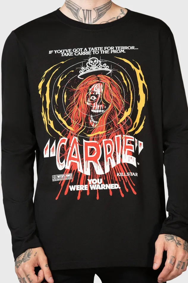 Men Long Sleeves Killstar Warned Long Sleeve Top
