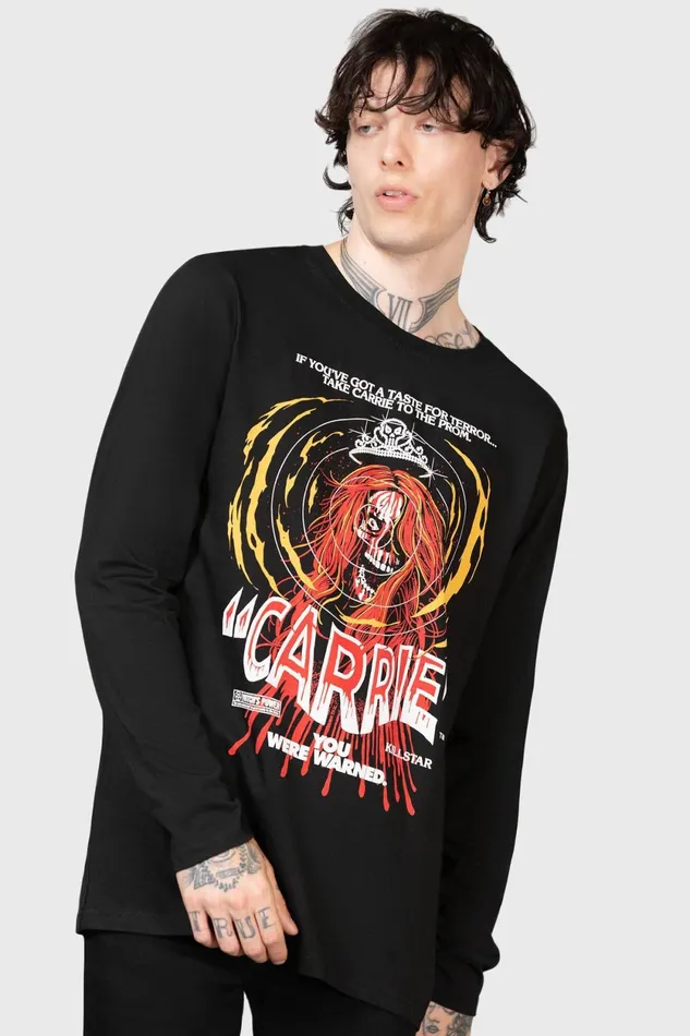 Men Long Sleeves Killstar Warned Long Sleeve Top
