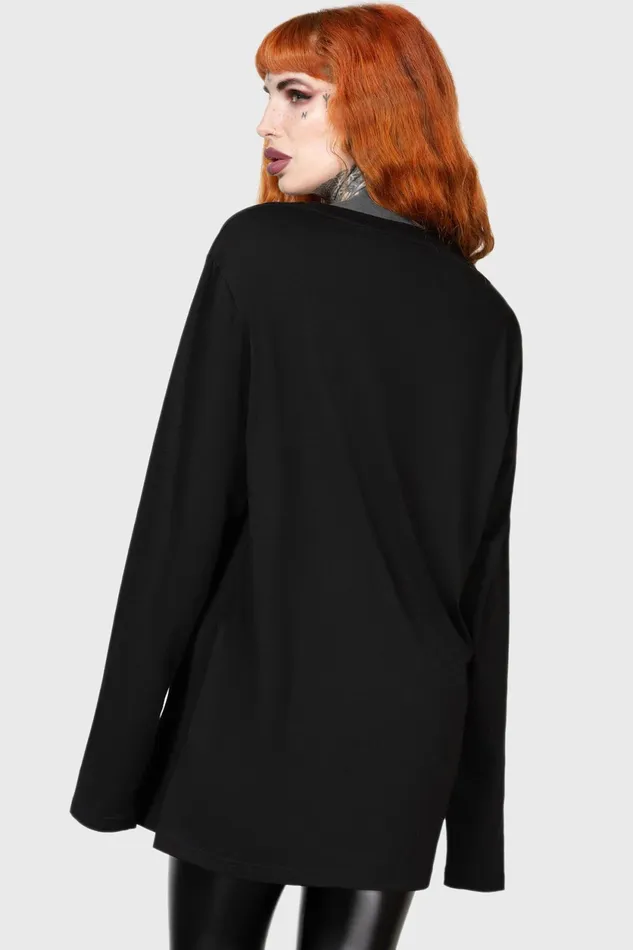 Men Long Sleeves Killstar Warned Long Sleeve Top