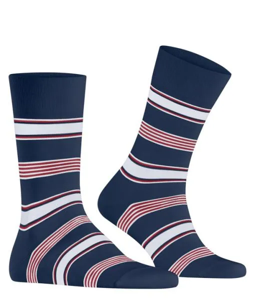 Men Marina Stripe Men Socks Royal Blue FALKE Socks