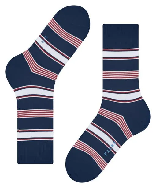 Men Marina Stripe Men Socks Royal Blue FALKE Socks