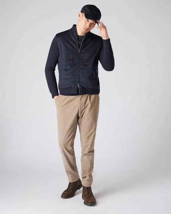 Men Men039s Cashmere Woven Front JacketIn Navy Blue Navy Blue NPeal Coats and Jackets