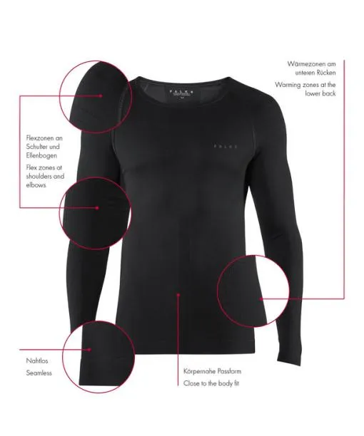 Men Men Long Sleeve Shirt Warm Space Blue FALKE Long Sleeve Shirts