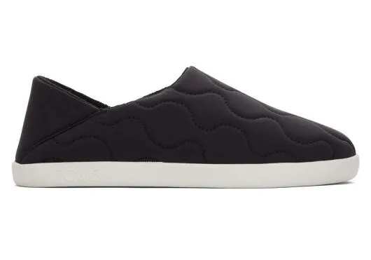 Men MenEzra Black Quilted Cotton Convertible Slipper Black Quilted Cotton TOMS Slip Ons