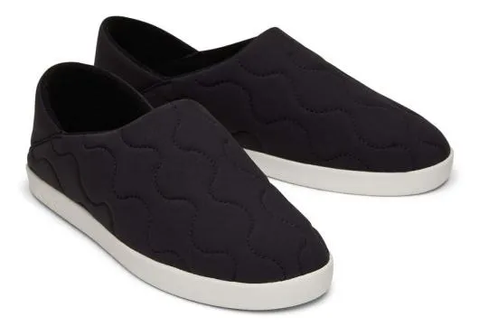 Men MenEzra Black Quilted Cotton Convertible Slipper Black Quilted Cotton TOMS Slip Ons
