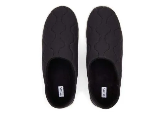 Men MenEzra Black Quilted Cotton Convertible Slipper Black Quilted Cotton TOMS Slip Ons