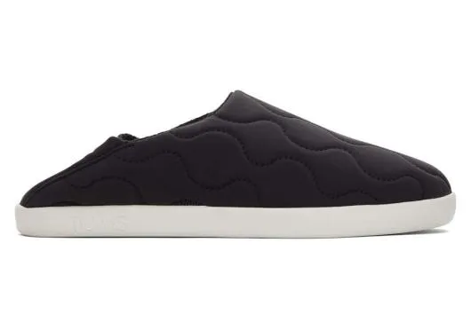 Men MenEzra Black Quilted Cotton Convertible Slipper Black Quilted Cotton TOMS Slip Ons