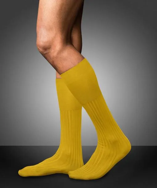 Men No 13 Finest Piuma Cotton Men Kneehigh Socks Mimosa FALKE Knee High Socks