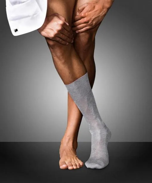 Men No 9 Pure Fil Dcosse Men Socks Light Greymel FALKE By Material