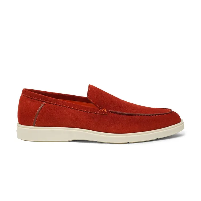 Men Orange Suede Loafer Santoni Loafers