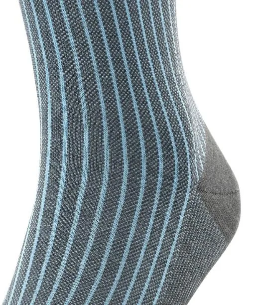Men Oxford Stripe Men Kneehigh Socks Anthracite Mel FALKE Knee High Socks