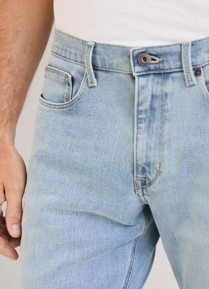 Men Pants Faonnable Regular Fit Worn Effect Jeans Washed Denim