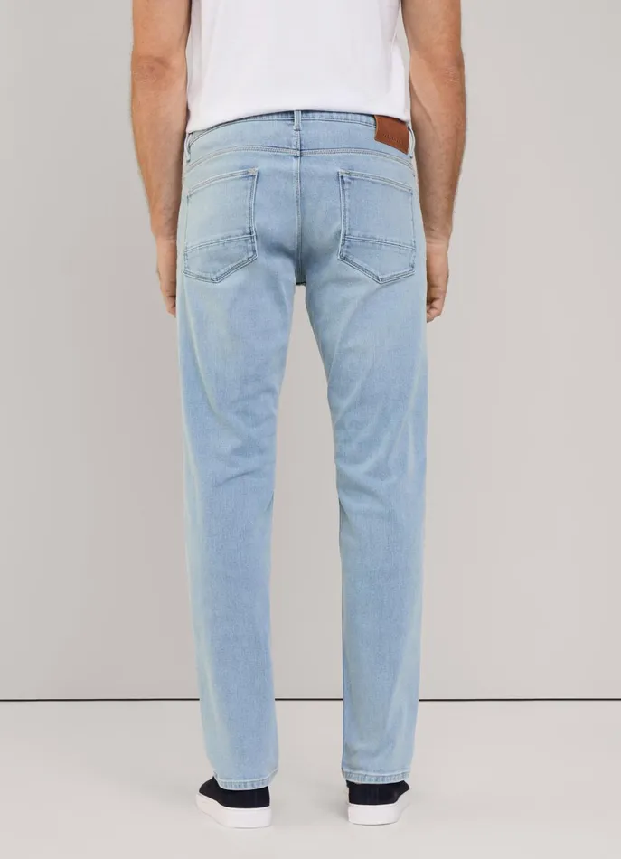 Men Pants Faonnable Regular Fit Worn Effect Jeans Washed Denim
