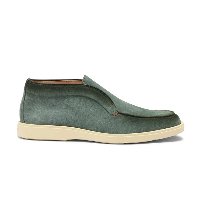 Men Petrol Green Suede Desert Boot Santoni Boots