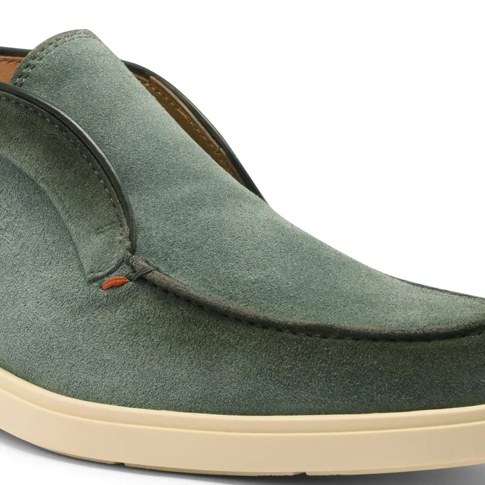 Men Petrol Green Suede Desert Boot Santoni Boots