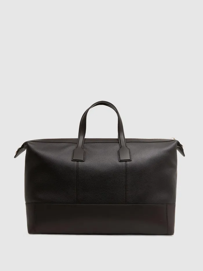 Men Reiss Bags Carter Leather Holdall Chocolate