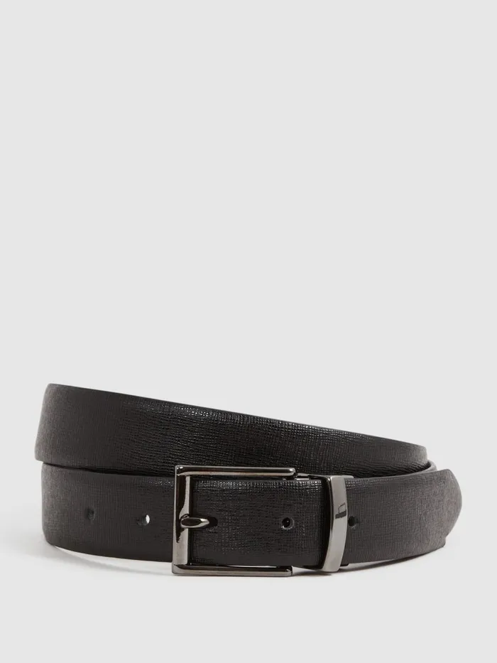 Men Reiss Belts Ricky Reversible Leather Belt Blackbrown