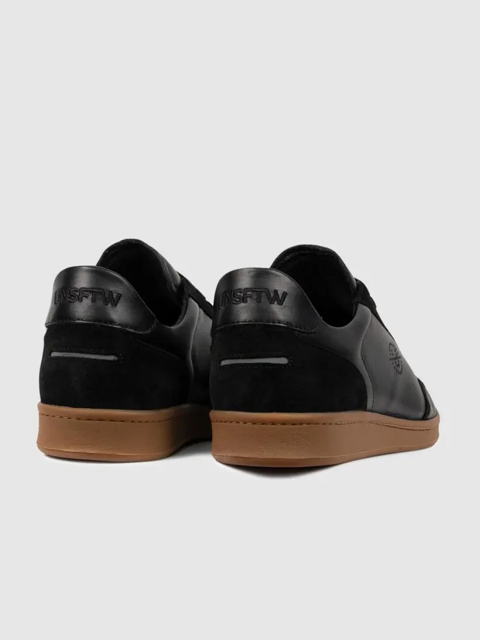 Men Reiss Brands Footwear Leather Suede Trainers Black