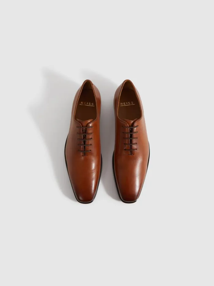 Men Reiss Formal Shoes Mead Leather LaceUp Shoes Light Tan