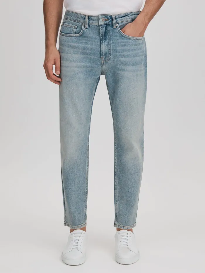Men Reiss Jeans Ordu R Relaxed Tapered Jeans Light Blue