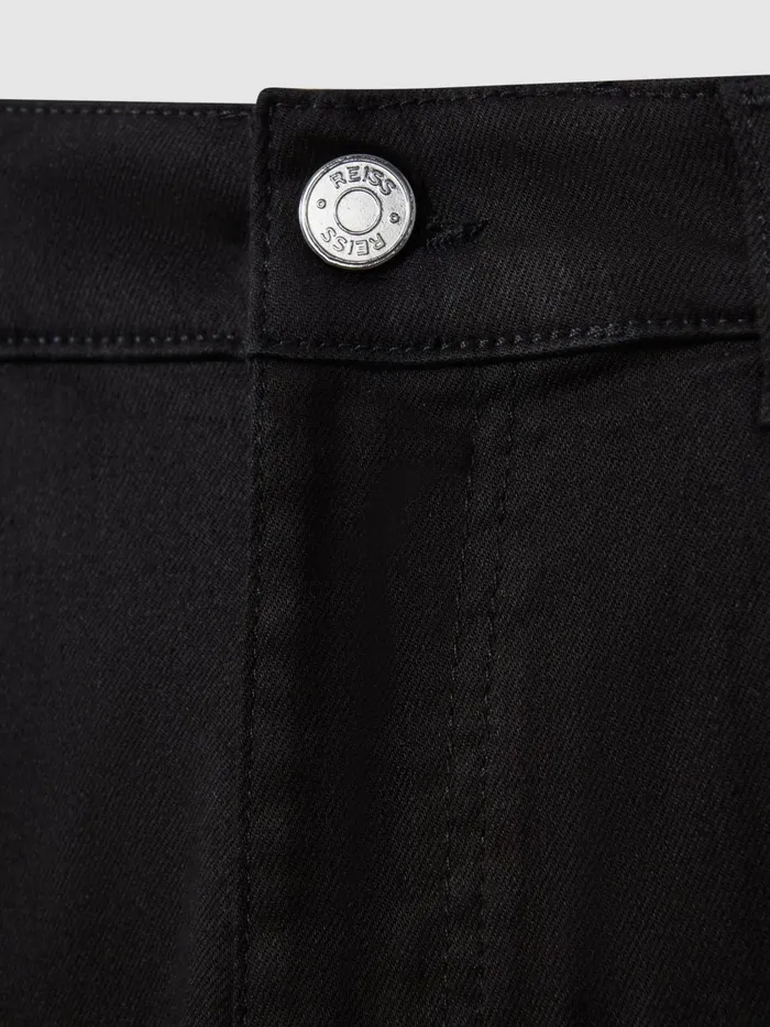 Men Reiss Jeans Rufus Tapered Slim Fit Jersey Jeans Black
