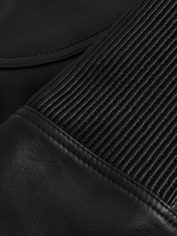 Men Reiss Outerwear and Coats F1 Embossed Leather Jacket Black