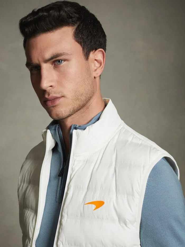 Men Reiss Outerwear and Coats F1 Hybrid Quilt And Knit Gilet White