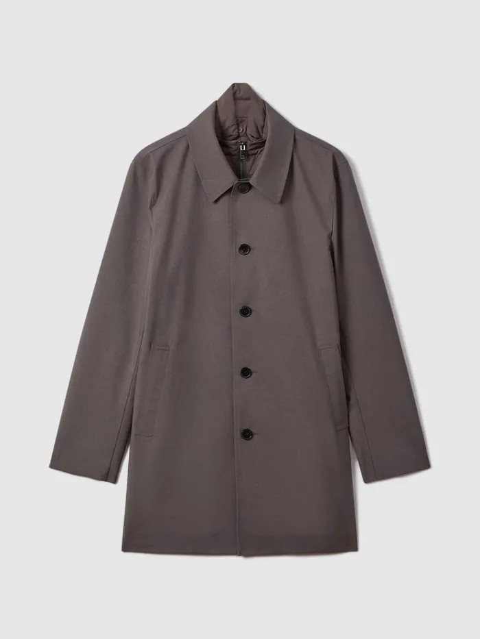 Men Reiss Outerwear and Coats Perrin Jacket With Removable FunnelNeck Insert Brown