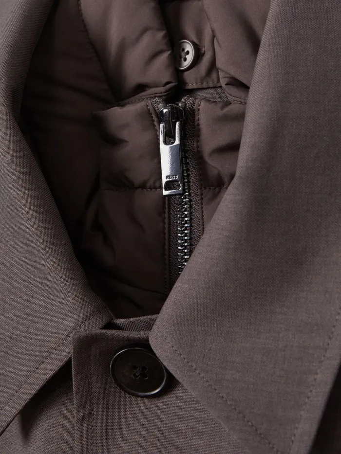 Men Reiss Outerwear and Coats Perrin Jacket With Removable FunnelNeck Insert Brown