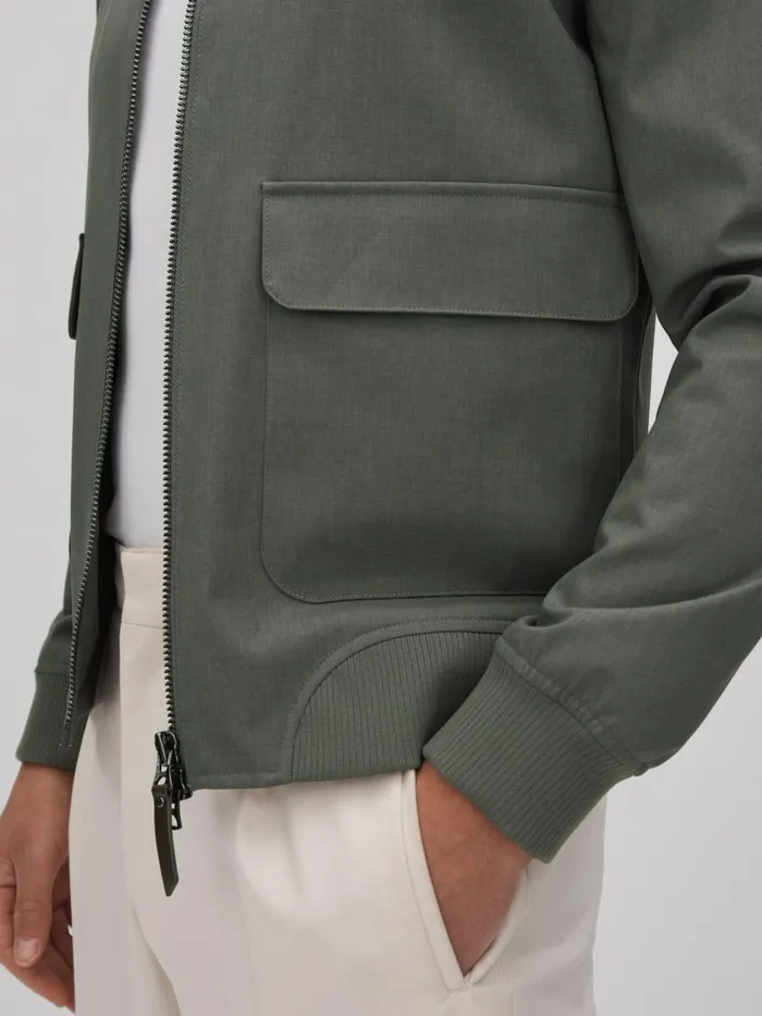 Men Reiss Outerwear and Coats Rufus Funnel Neck ZipThrough Jacket Green