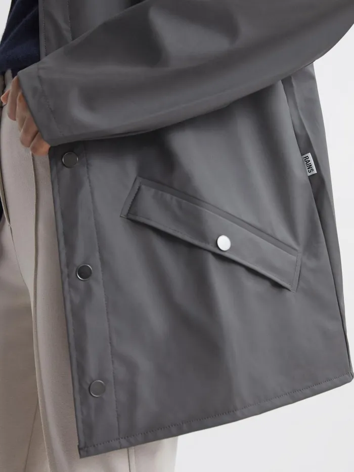 Men Reiss Outerwear and Coats Unisex Hooded Raincoat Jacket Grey