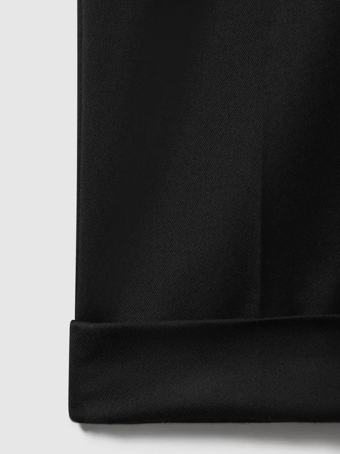 Men Reiss Pants Brighton Relaxed Drawstring Trousers With TurnUps Black