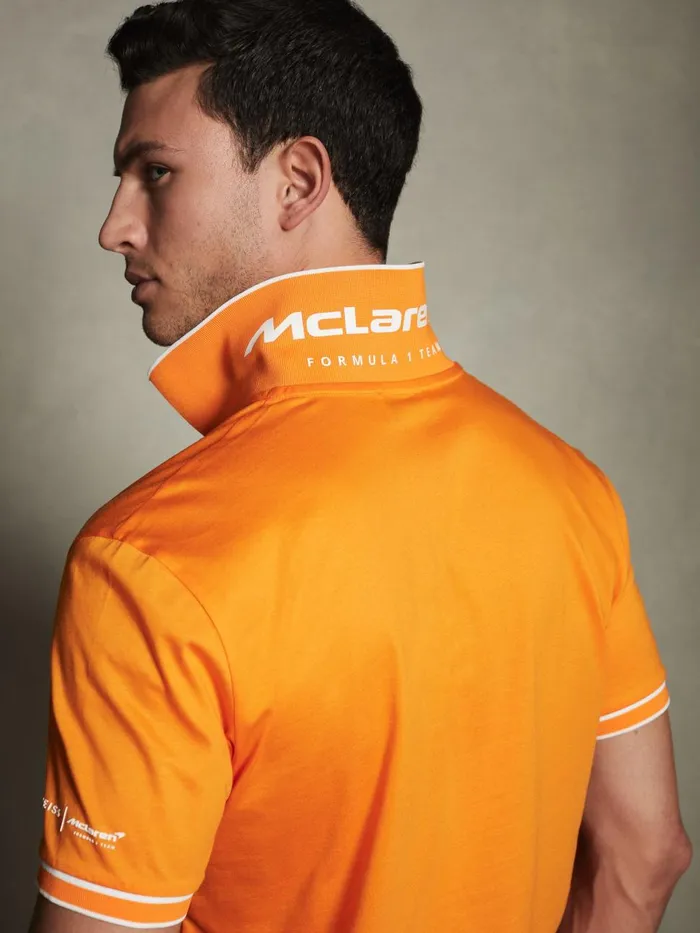 Men Reiss Polo Shirts F1 Mercerised Cotton Polo Shirt Papaya