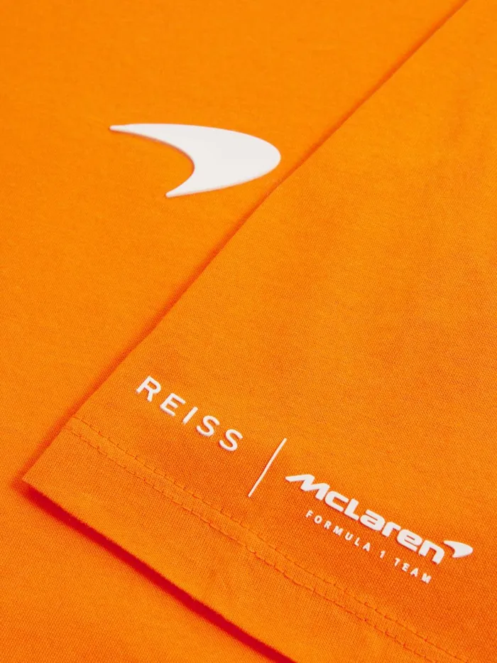 Men Reiss Polo Shirts F1 Mercerised Cotton Polo Shirt Papaya