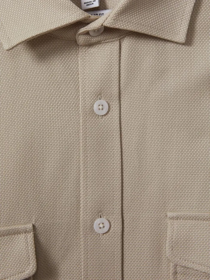 Men Reiss Shirts Arlo Cotton Canvas Overshirt Stone