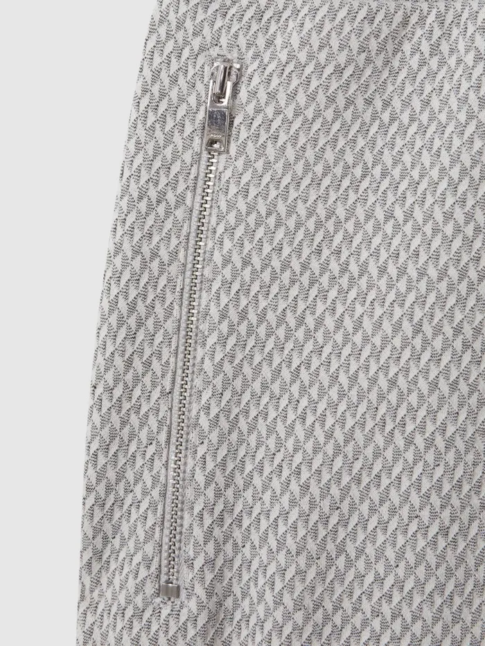 Men Reiss Shorts Penbrook Cotton Blend Jacquard Drawstring Shorts Light Grey