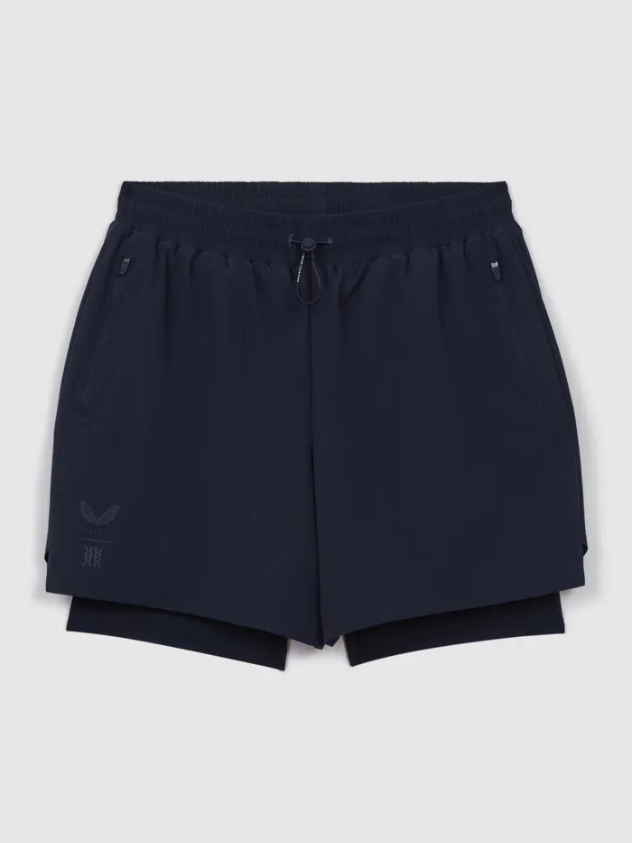 Men Reiss Shorts Robert Castore Water Repellent 2in1 Shorts Midnight Navy