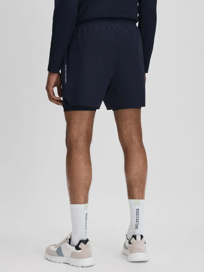 Men Reiss Shorts Robert Castore Water Repellent 2in1 Shorts Midnight Navy