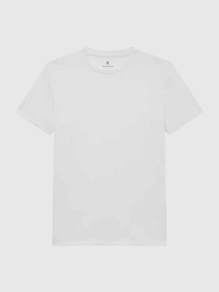 Men Reiss TShirts Aspen Crew Neck Mercerised Cotton Jersey TShirt White